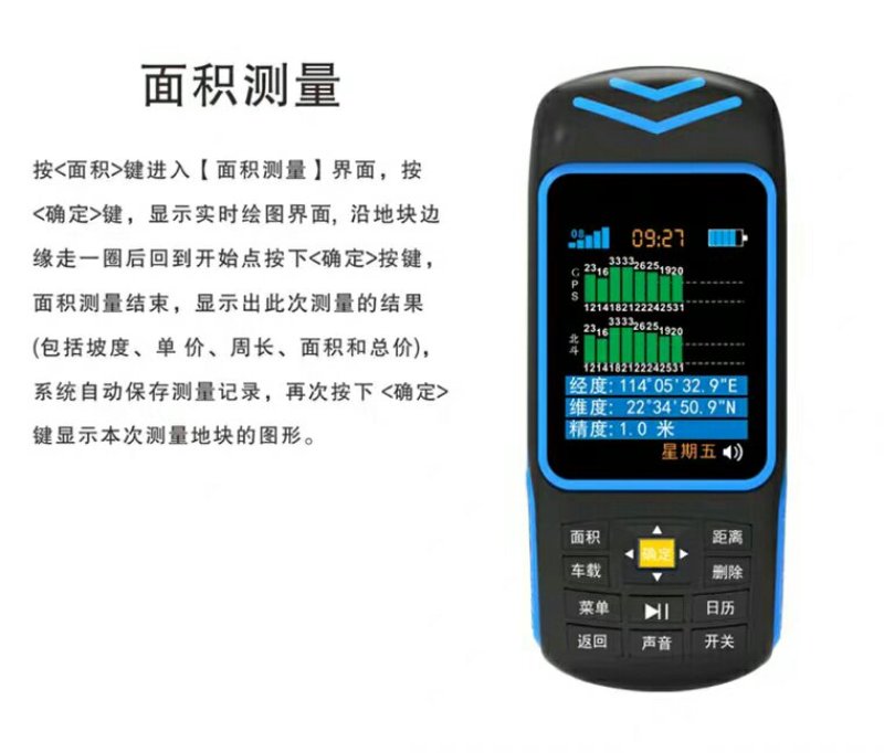 计亩器高精度GPS土地面积测亩仪收割机专用车载量地量田仪