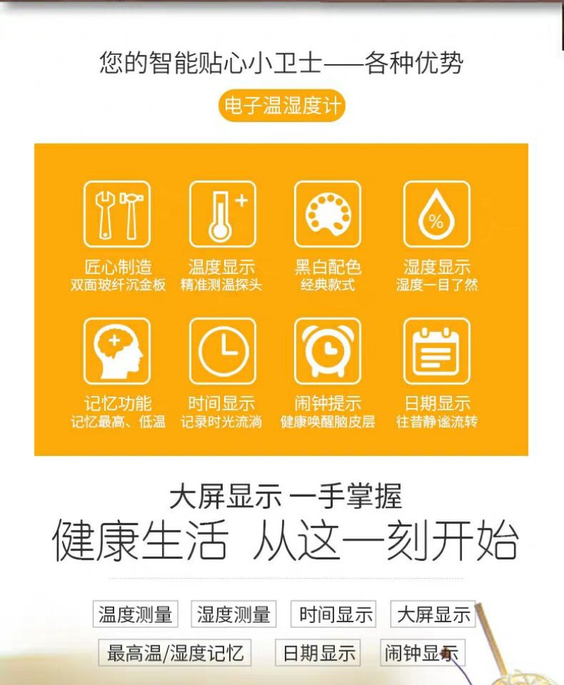 温湿度计家用温度计高精度室内创意壁挂式温度表大棚实验
