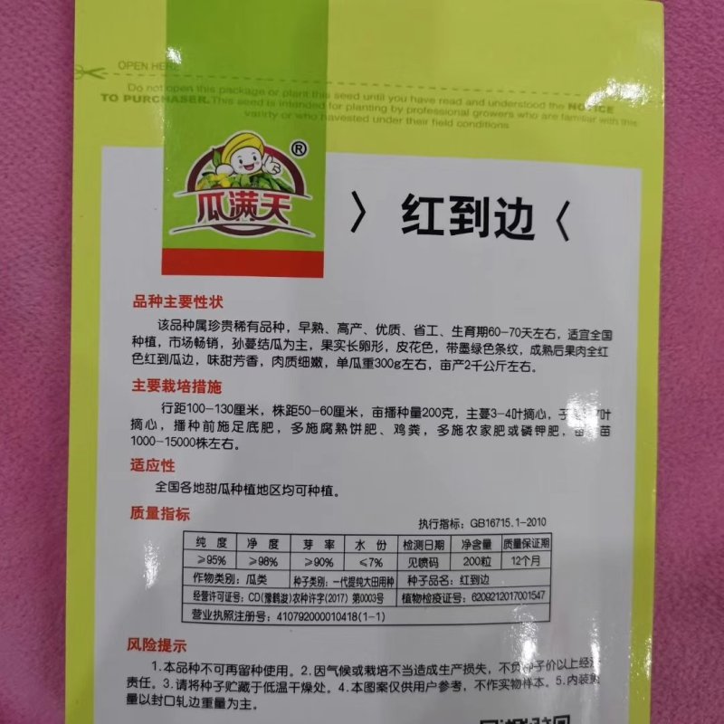 红到边花皮甜瓜种子香甜可口博洋甜瓜种子