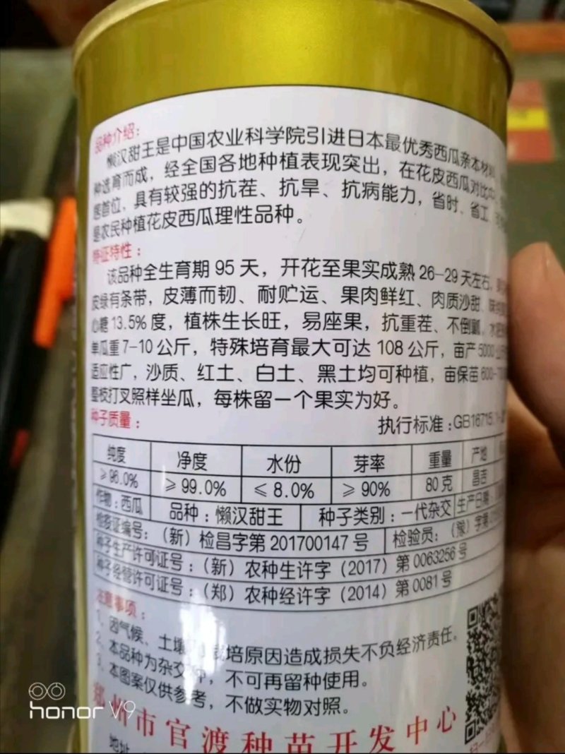 福园一号西瓜种子果实圆形抗病性强皮薄大红瓤50克
