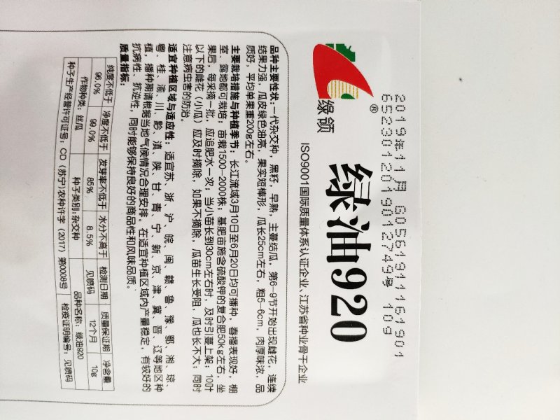 绿油2号短油皮丝瓜种籽白籽丝瓜种10克
