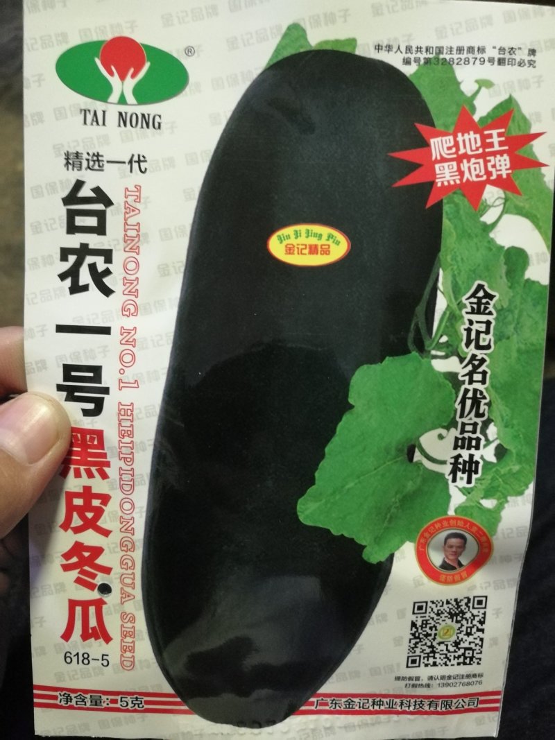 【精选】台农黑皮冬瓜种子大果抗病黑皮炮弹型产量高内腔小