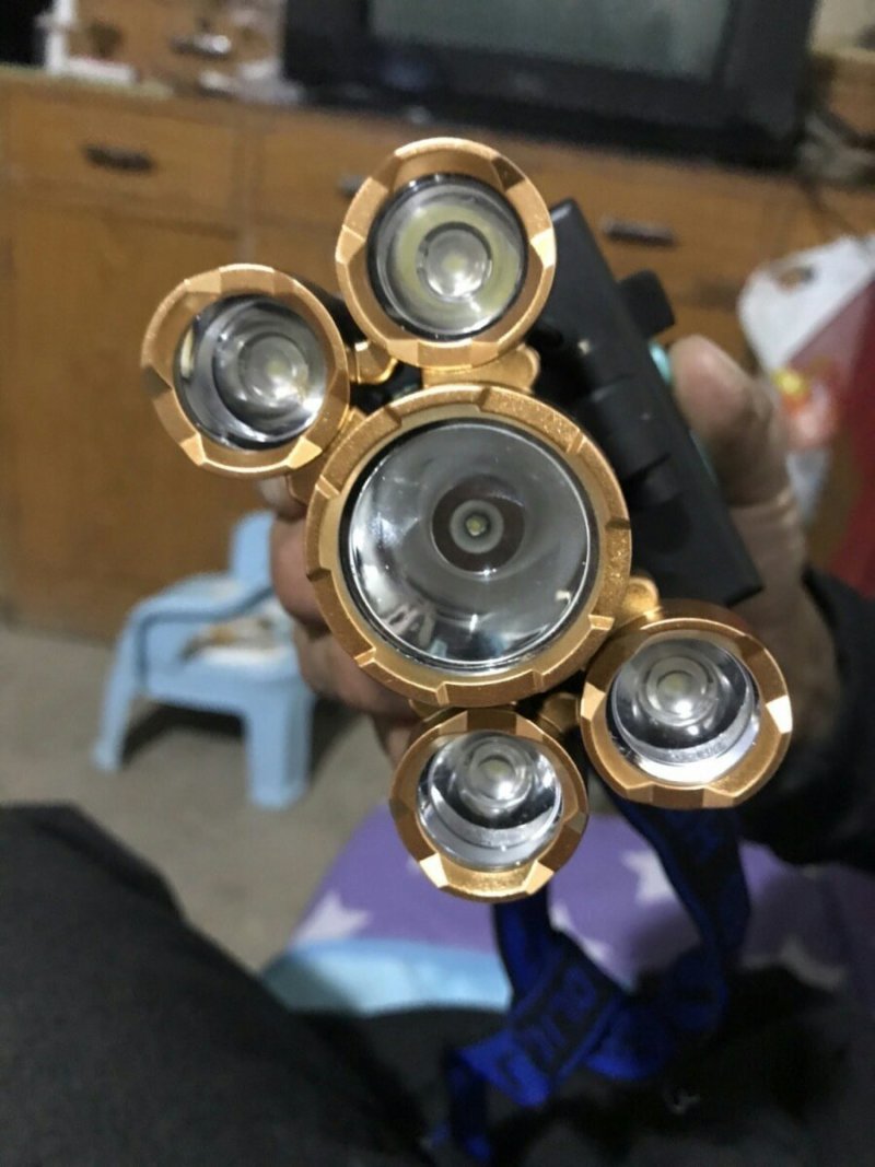 五头头灯强光打猎可充电式夜钓鱼灯远射超亮头戴式LED矿灯