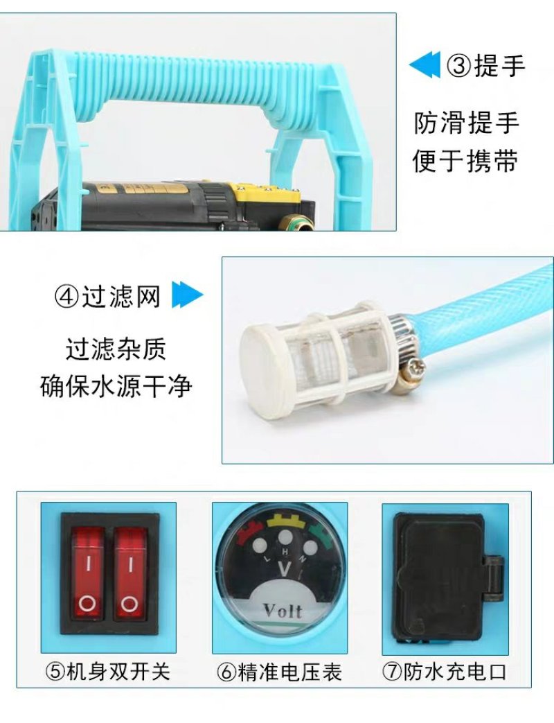 一亩田喷雾器电动农用手提便携式打药机弥雾自吸抽水机高草梅