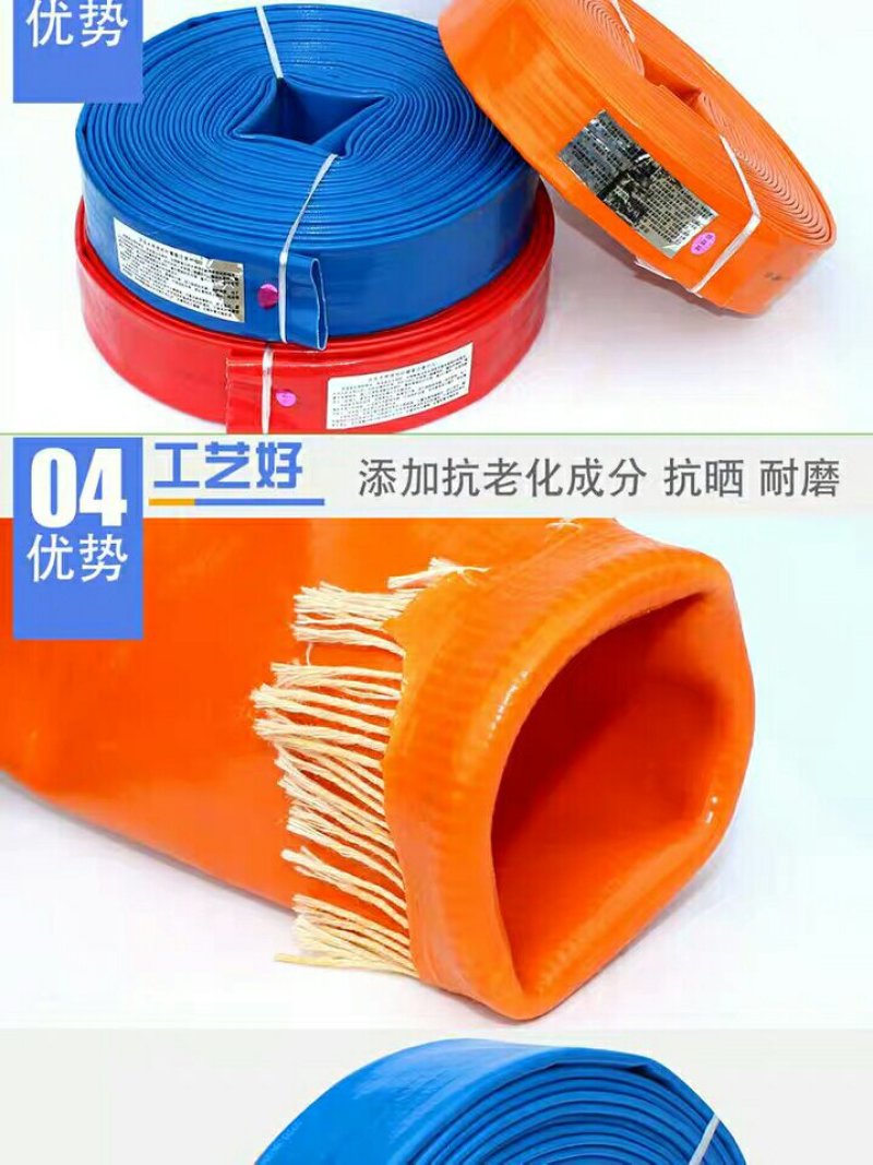 水带农用园林灌溉PVC涂塑浇地软管1寸2寸2.5寸3寸