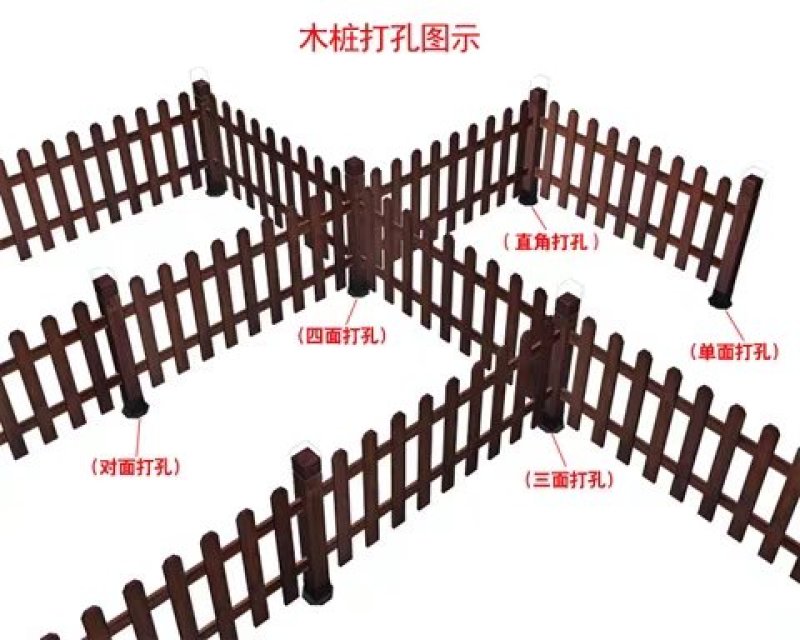 木质木栅栏碳化防腐木栅栏庭院围栏花园栅栏炭化木园艺