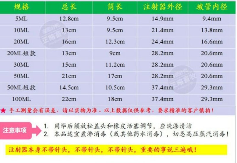 兽用金属注射器兽医注射器5,10,20,30mL