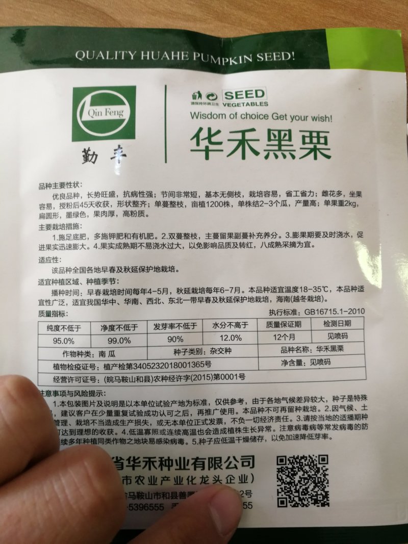 【优质】华禾黑栗黑色板栗南瓜种子贝贝南瓜种子