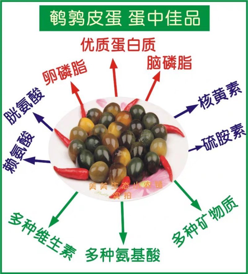 鹌鹑小皮蛋20枚装30盒溏心无铅松花鸟皮蛋酒饭店