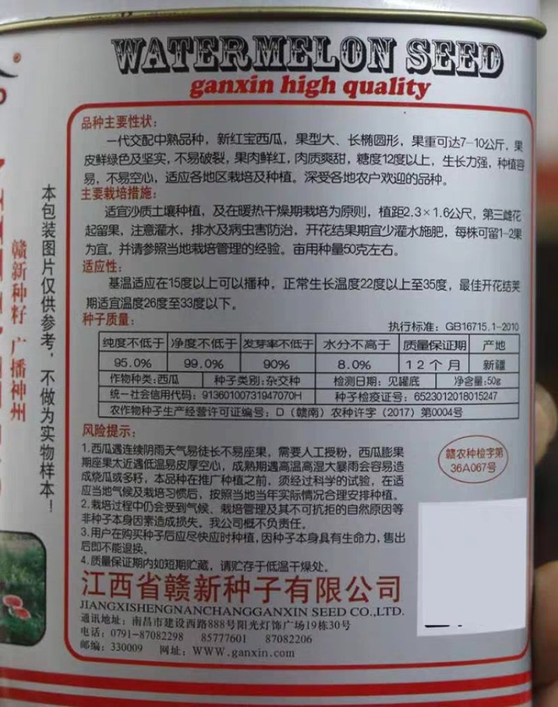 赣新红宝西瓜种子果型特大长椭圆抗病强抗裂绿皮大红瓤中熟品