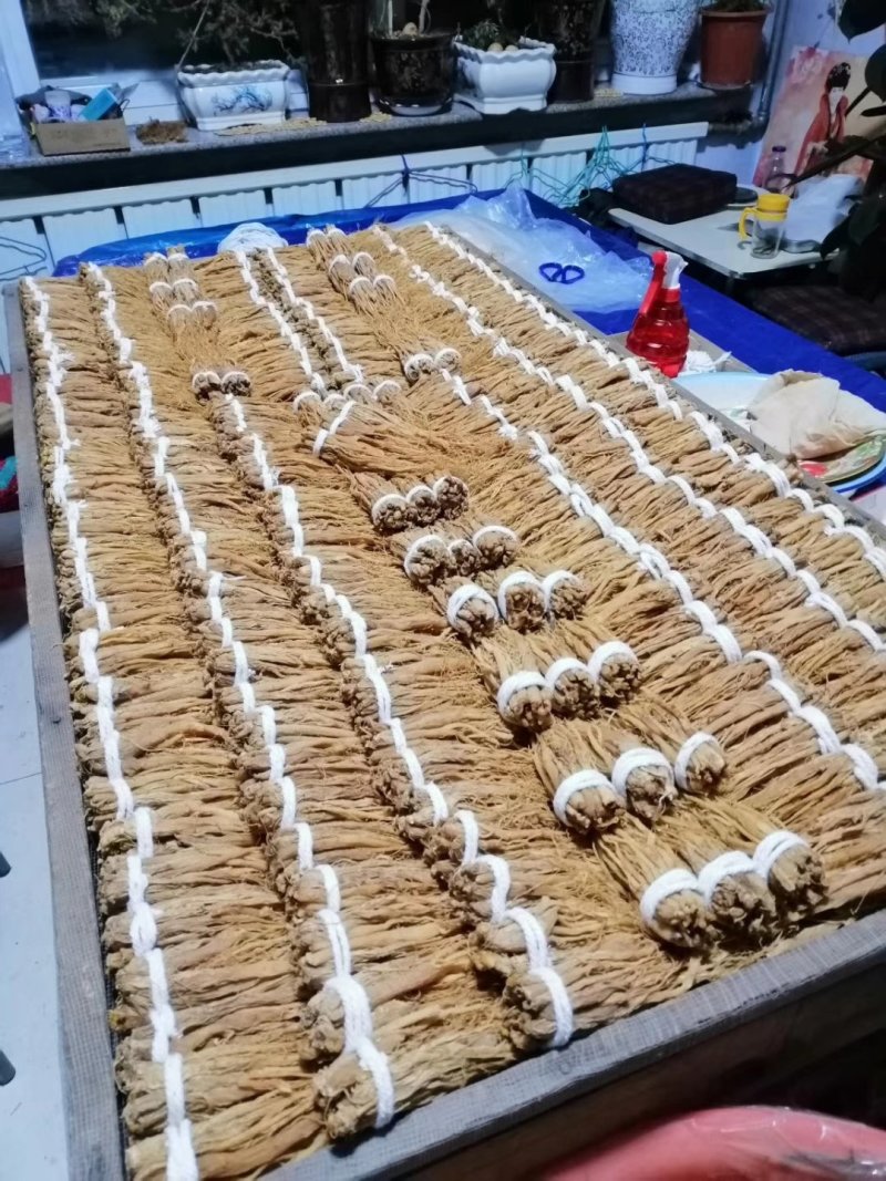 热卖款长白山特产人参的熟制品一一一一红参捆把须