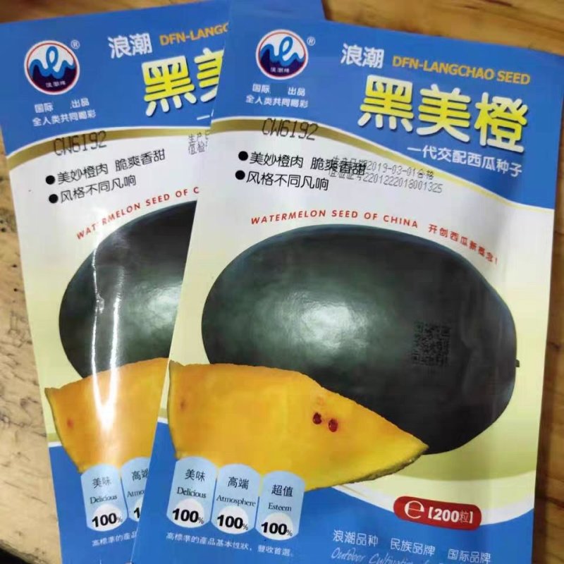 大富农黑美橙西瓜种子优质西瓜种籽抗病黑皮薄橙黄瓤南方四季
