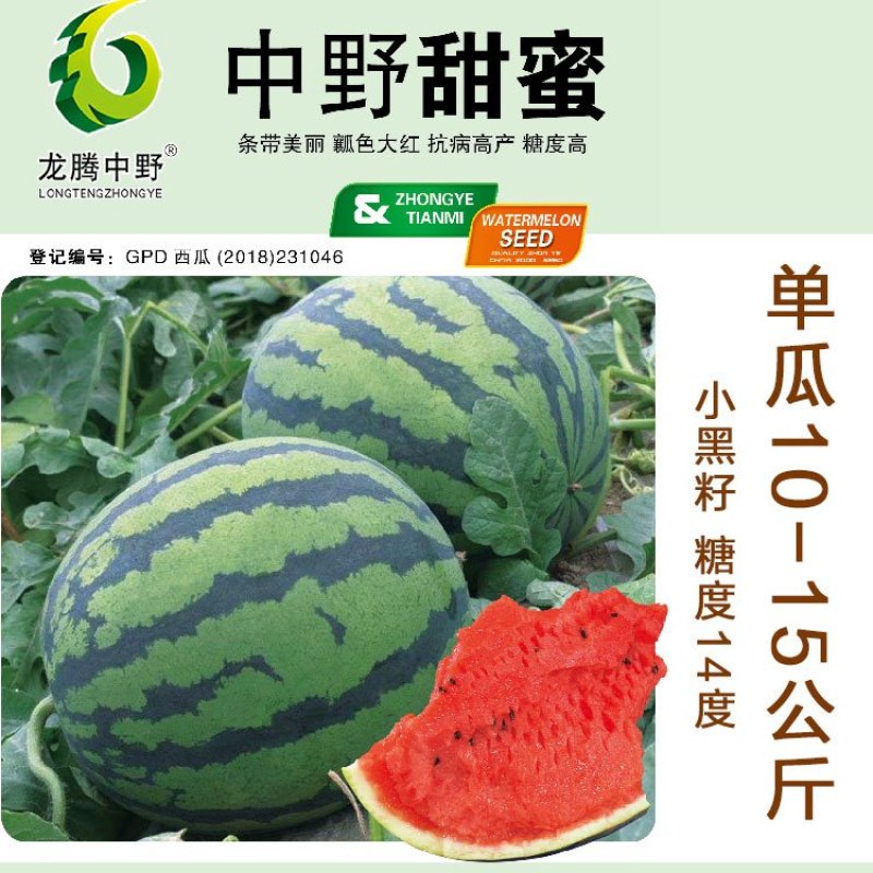 甜王西瓜种子中野甜王早熟红心皮薄不裂高产抗病甜度14原装