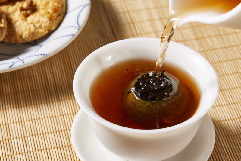 2017年正宗新会天马老树陈小青柑配云南临仓5年陈熟普茶
