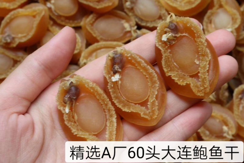 A厂大连足干鲍鱼干30-200头规格齐全批发一件代发
