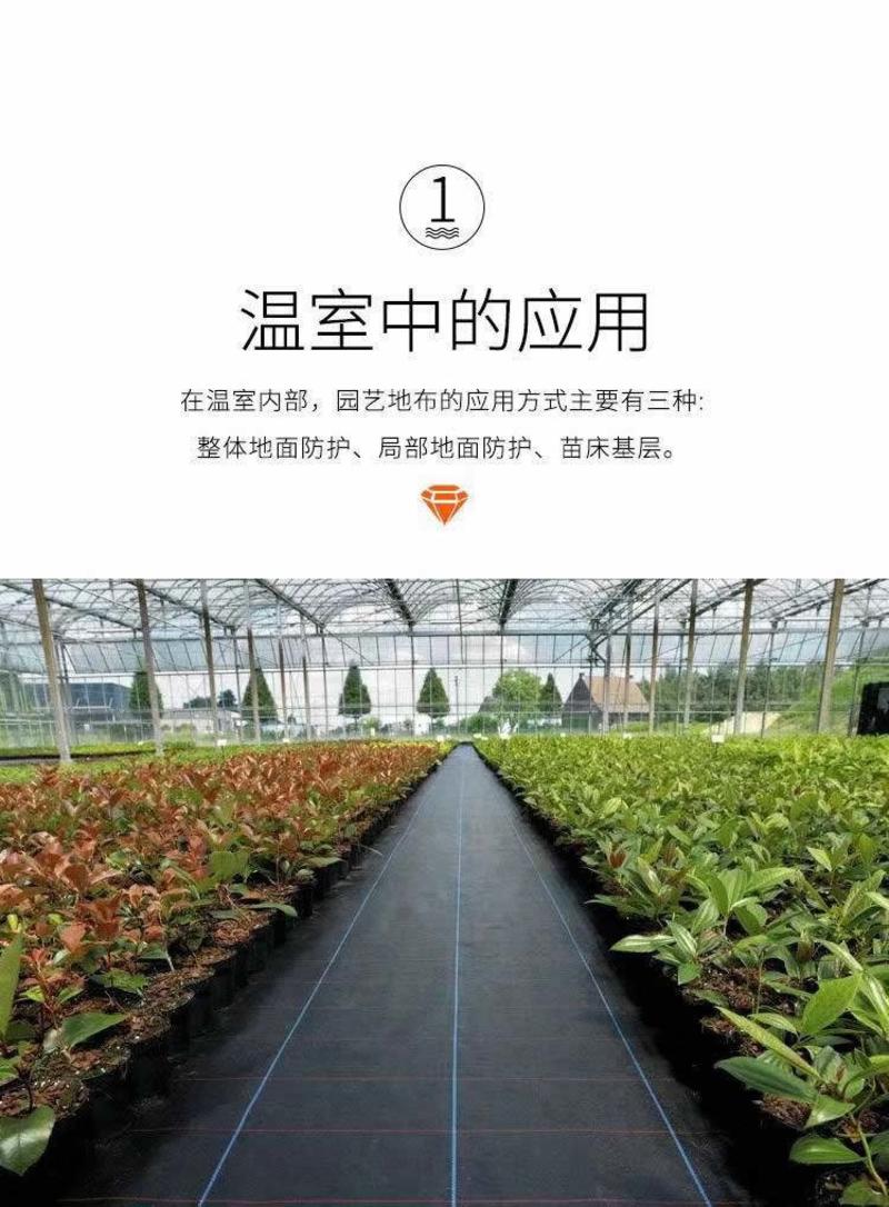 生态果园防草布除草布农用抗老化大棚园艺黑地布盖草抑草防草