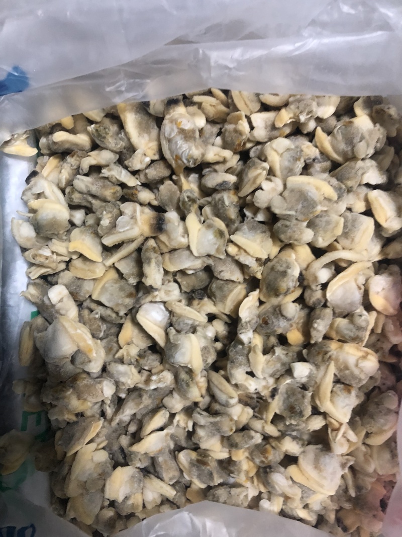 花蛤肉碎肉无沙干冰原汁原味有视频实拍