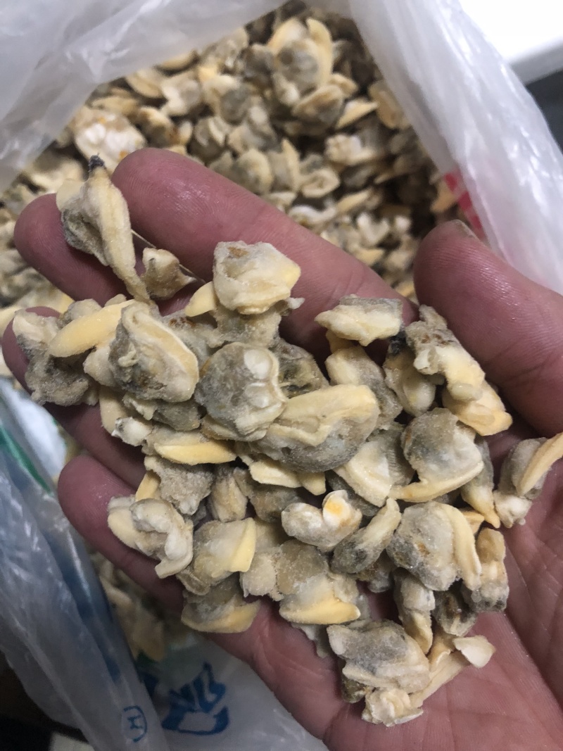 花蛤肉碎肉无沙干冰原汁原味有视频实拍