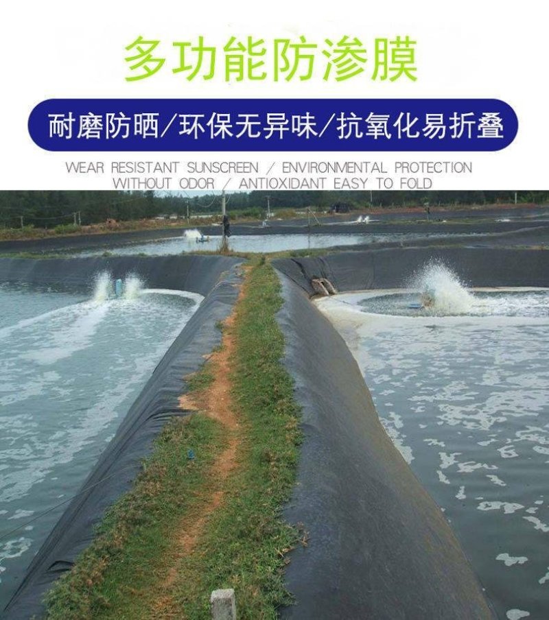 🔥黑色防渗膜鱼塘鱼池防水膜水产养殖藕池膜土工膜