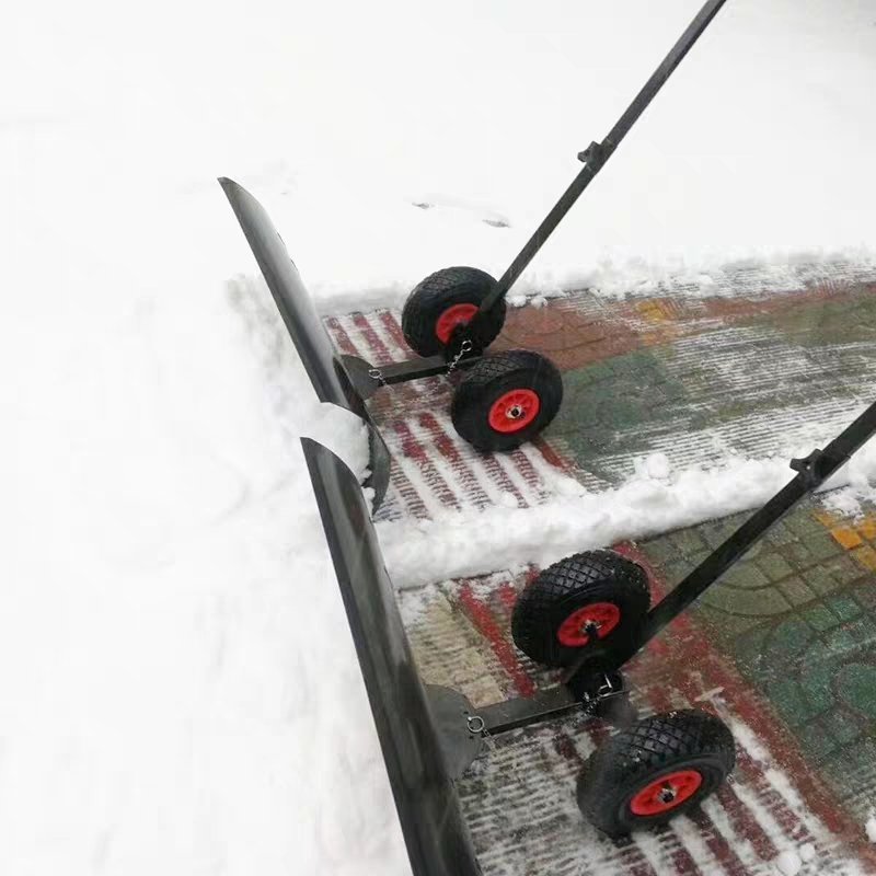 轮式手推雪铲大号雪锹铲子铲雪工具除雪设备推雪板神器扫雪车