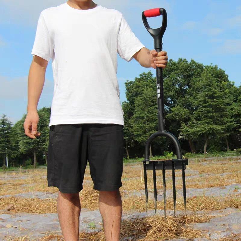 锄头深翻器耙翻地松土神器户外翻土开荒子农具家用挖土工具钢