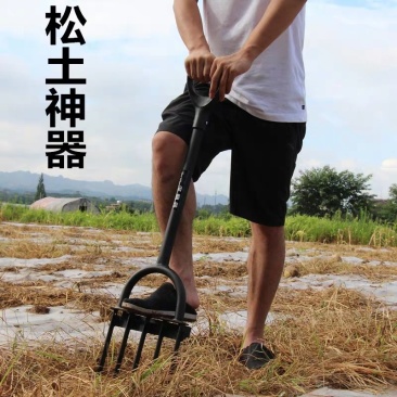 锄头深翻器耙翻地松土神器户外翻土开荒子农具家用挖土工具钢