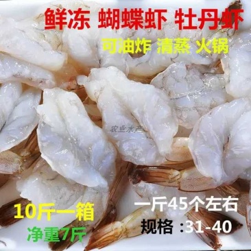 新鲜冷冻开背蝴蝶虾牡丹虾仁火锅油炸水煮汉青虾去头剔肠