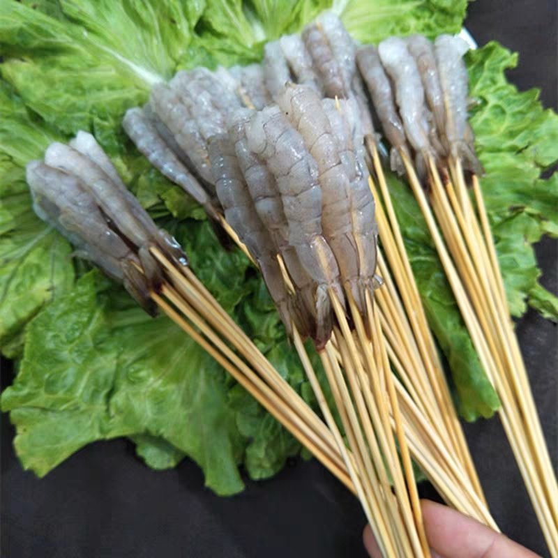 冷冻凤尾虾仁串1000串虾子串网红串串铁板烧烤油炸串海鲜