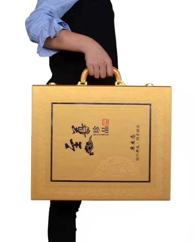 金五宝皮质礼品盒林下参人参礼盒，年货促销活动