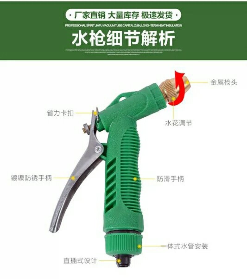 防爆汽车洗车水枪家用10米20米30米浇花浇地浇菜冲刷车