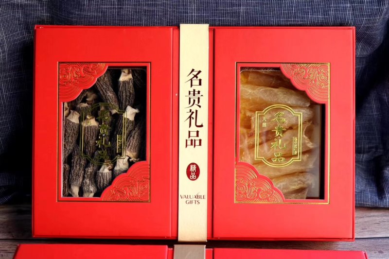 精选双拼礼盒黄花胶羊肚菌礼盒套装