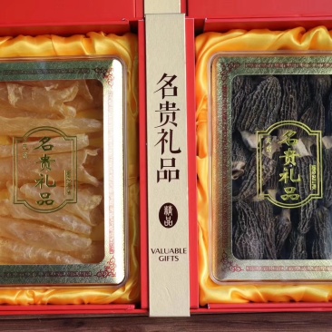 精选双拼礼盒黄花胶羊肚菌礼盒套装