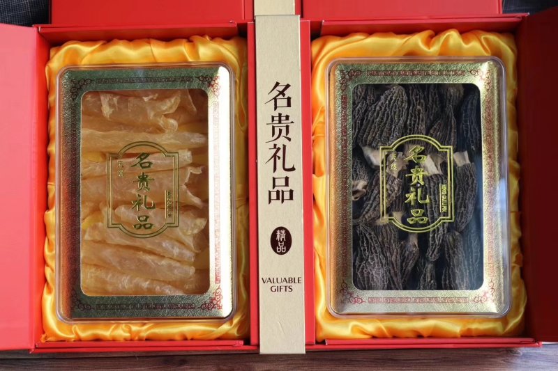 精选双拼礼盒黄花胶羊肚菌礼盒套装