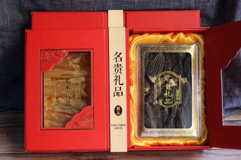 精选双拼礼盒黄花胶羊肚菌礼盒套装