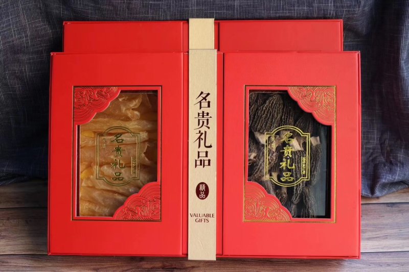 精选双拼礼盒黄花胶羊肚菌礼盒套装