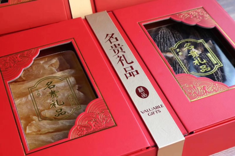 精选双拼礼盒黄花胶羊肚菌礼盒套装