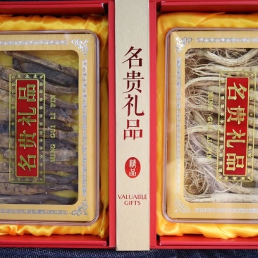 精选特级长白山人参红参双拼礼盒套装