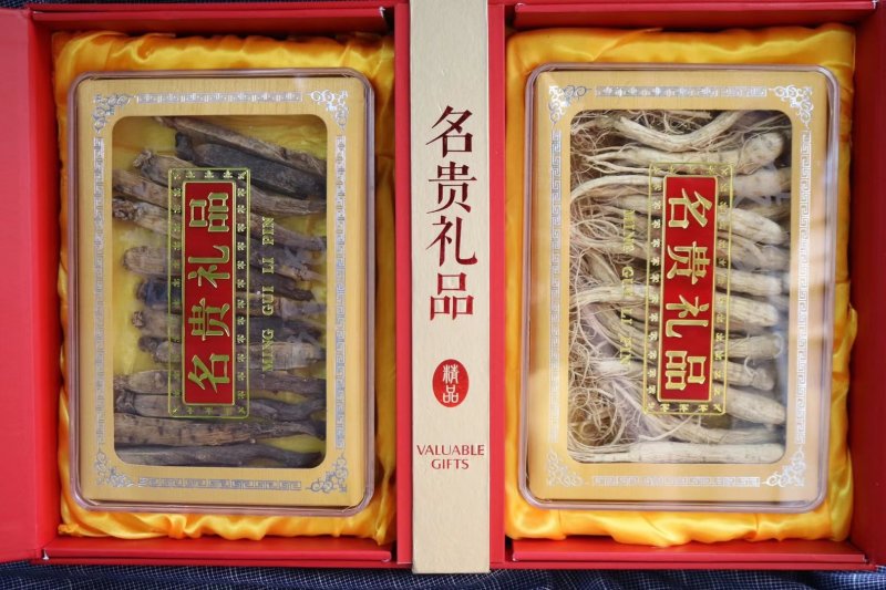 精选特级长白山人参红参双拼礼盒套装