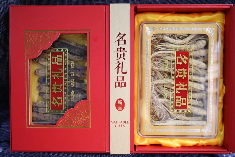 精选特级长白山人参红参双拼礼盒套装