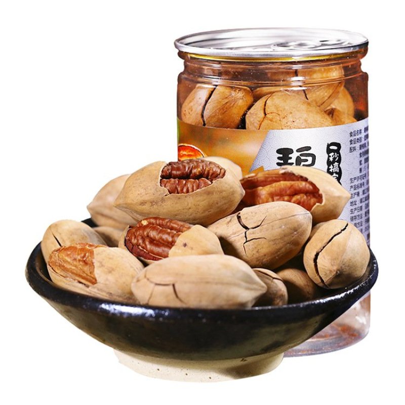 碧根果含罐约220g坚果炒货休闲罐装零食批发