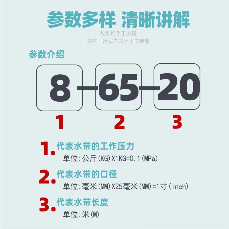 消防农用水带65/50灌溉水管水袋20/25