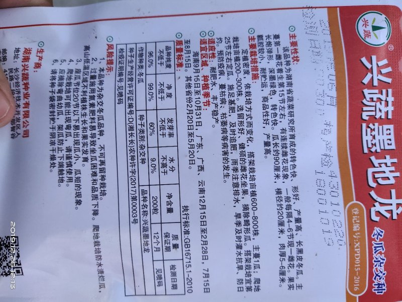 黑皮冬瓜种子，冬瓜种子，墨地龙基地直发品质保证