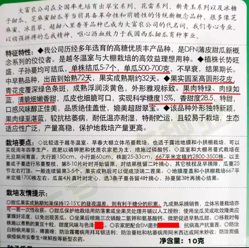 青花蜜甜瓜种子中早熟高圆形绿肉薄花皮特甜高产抗病耐低温