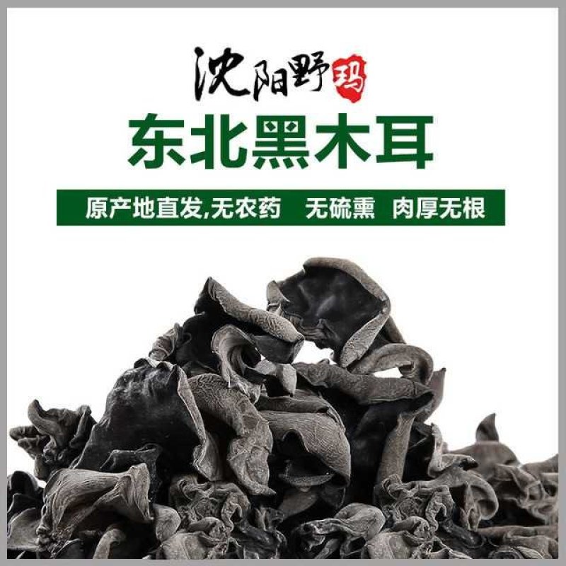 东北黑木耳无根无糖手工摘特产野生黑木耳干货500g
