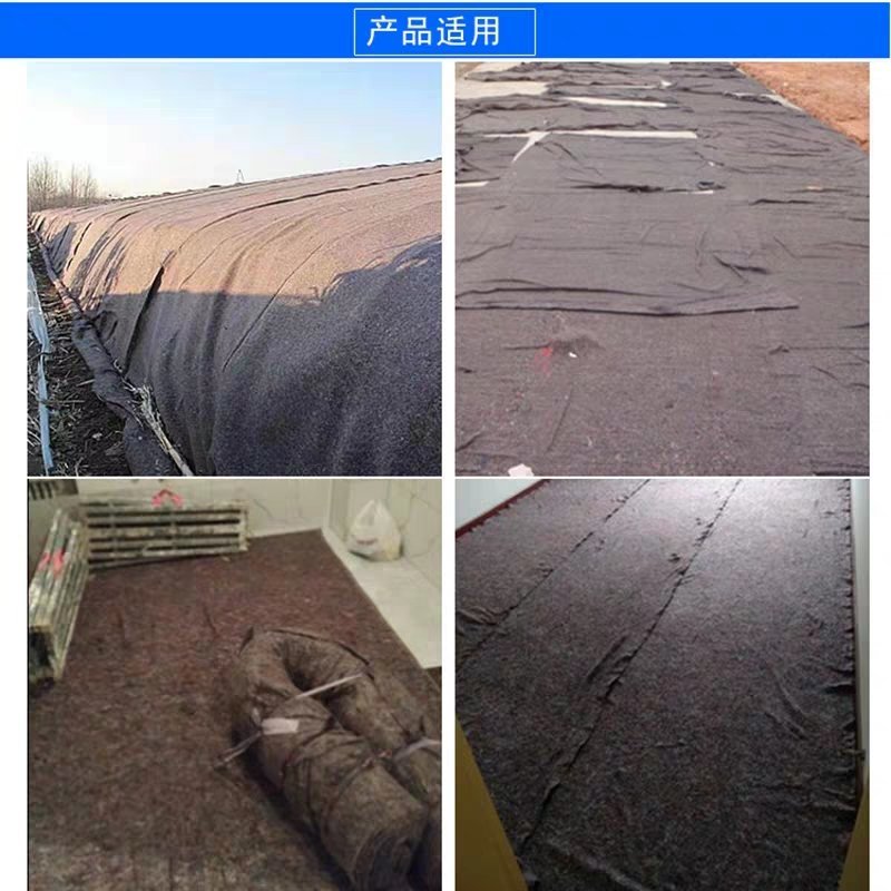 无纺布毛毡，土工布保温被防寒毯铺路，大棚黑心棉