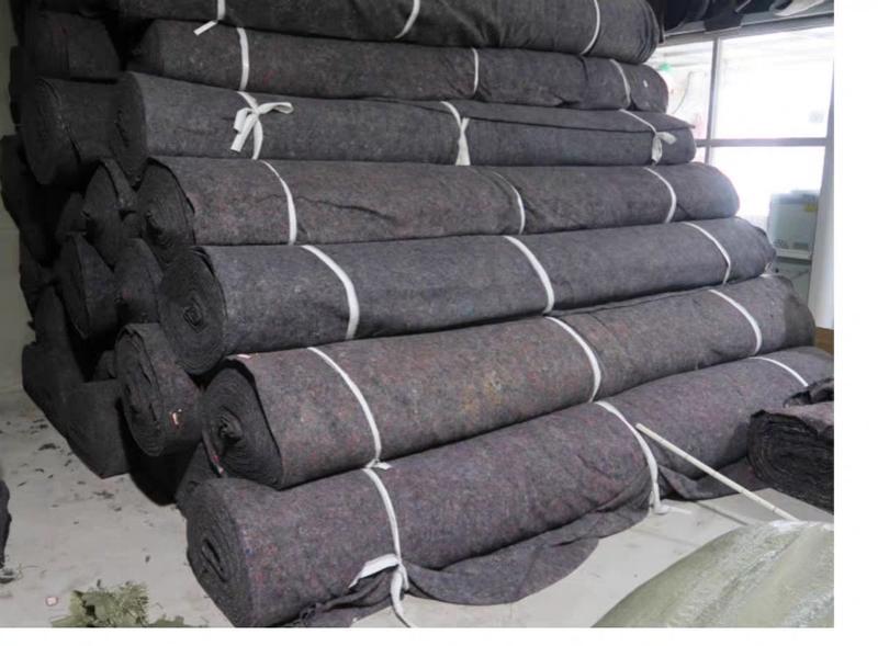 无纺布毛毡，土工布保温被防寒毯铺路，大棚黑心棉