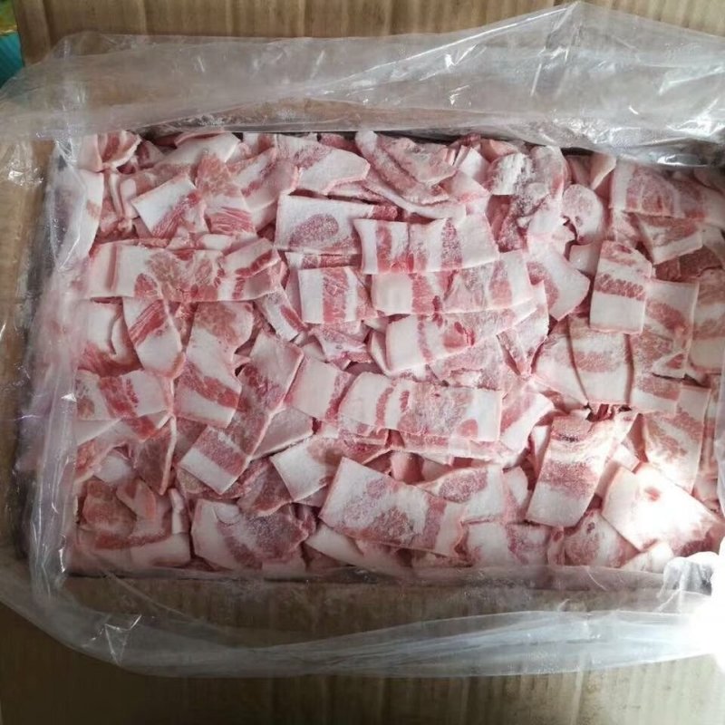 新鲜冻五花肉片小肉片肉块肉丁10KG一箱整箱20斤江