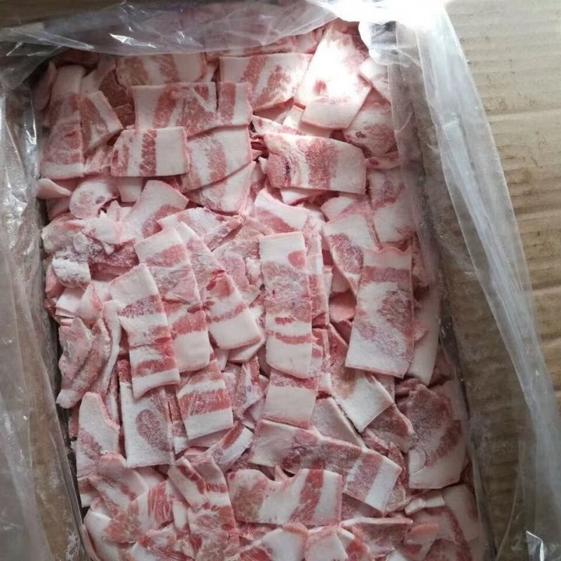 新鲜冻五花肉片小肉片肉块肉丁10KG一箱整箱20斤江