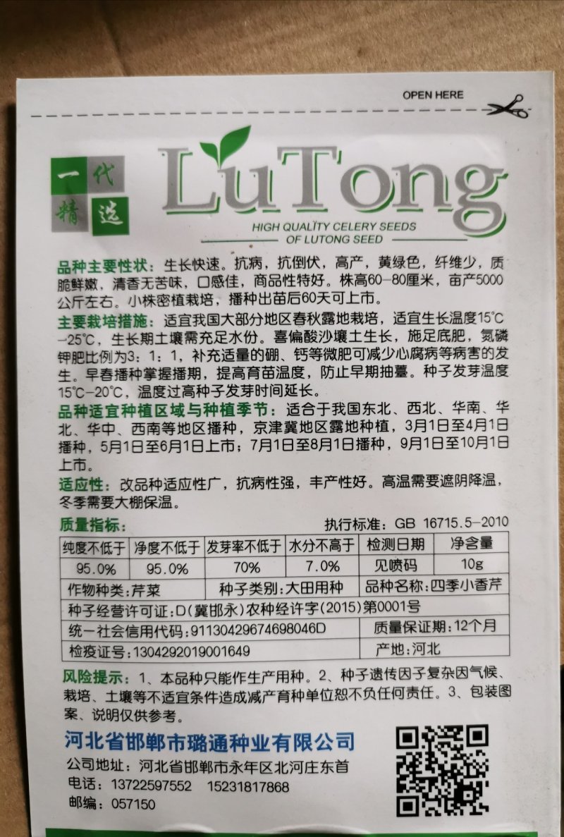 四季小香芹香芹种子菜园基地蔬菜种子生长速度快纤维少
