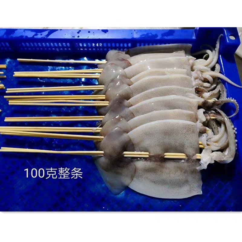 100g鱿鱼板串冷冻鱿鱼片铁板烧烤商业专用鱿鱼小串海鲜